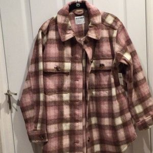 Old Navy pink plaid Shacket